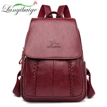 

LANYIBAIGE Women Backpacks For Teenage Girls School Bag High Quality Leather Female Back Pack Travel Backpack Mochilas Sac A Dos