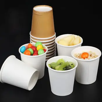 

600pcs Disposable Paper Cups 50ml Hot Drinks Beverage Cake Snacks Mini Tasting Cup In Malls Shops Promotion Wholesale