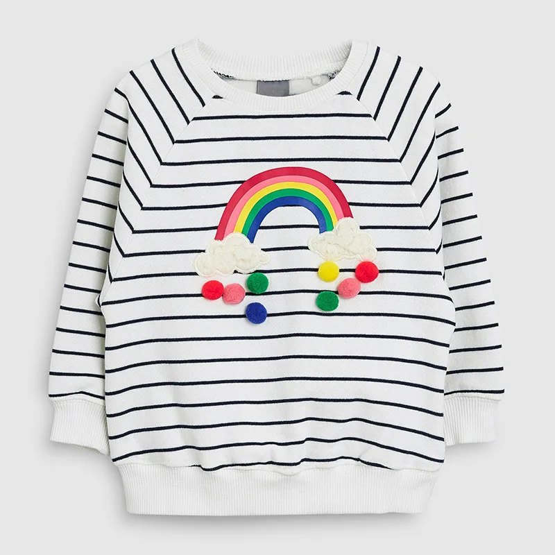 Little maven 2-7Years Autumn Rainbow embroidery Toddler Kids Baby Girl Sweatshirt Children's Clothing For Girl's Sweater Fleeces - Цвет: C0162 same picture