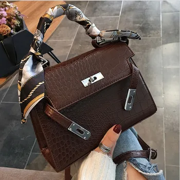 

2020 New Handbags Wild Textured Crocodile Pattern Women Bag One Shoulder Messenger Fashion Lock Retro Bag