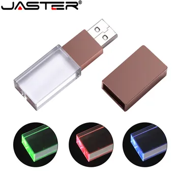 

JASTER bulk gift real capacity Crystal USB flash drive pendrive 8GB 16GB 32GB 64GB 128GB memory stick color External Storage