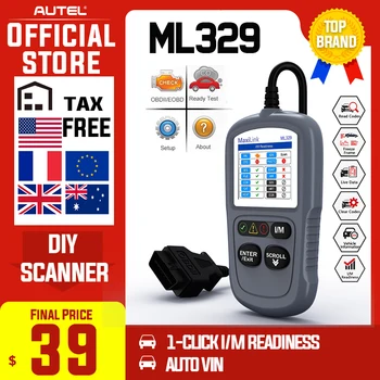 

Autel MaxiLink ML329 Auto OBD 2 Code Reader OBD2 Scanner Read Clear DTC OBDII Car Diagnostic Tool PK Autel AL319 ELM327 CR3001