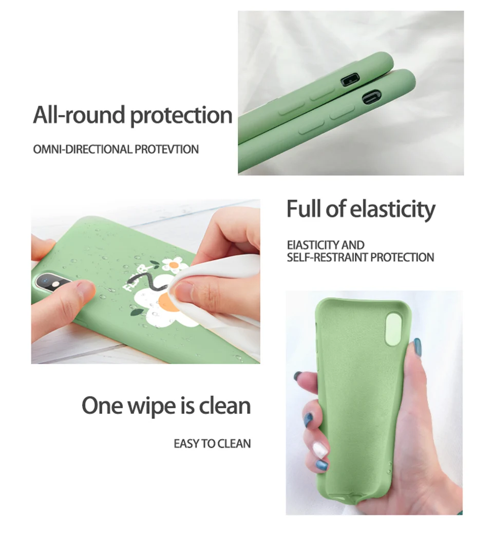 Soft Silicone Case For iPhone 6 6S 7 8 Plus Cute Cartoon Fruit Flower Clear Bumper Cover For iPhone 11 Pro XR X XS Max Fundas