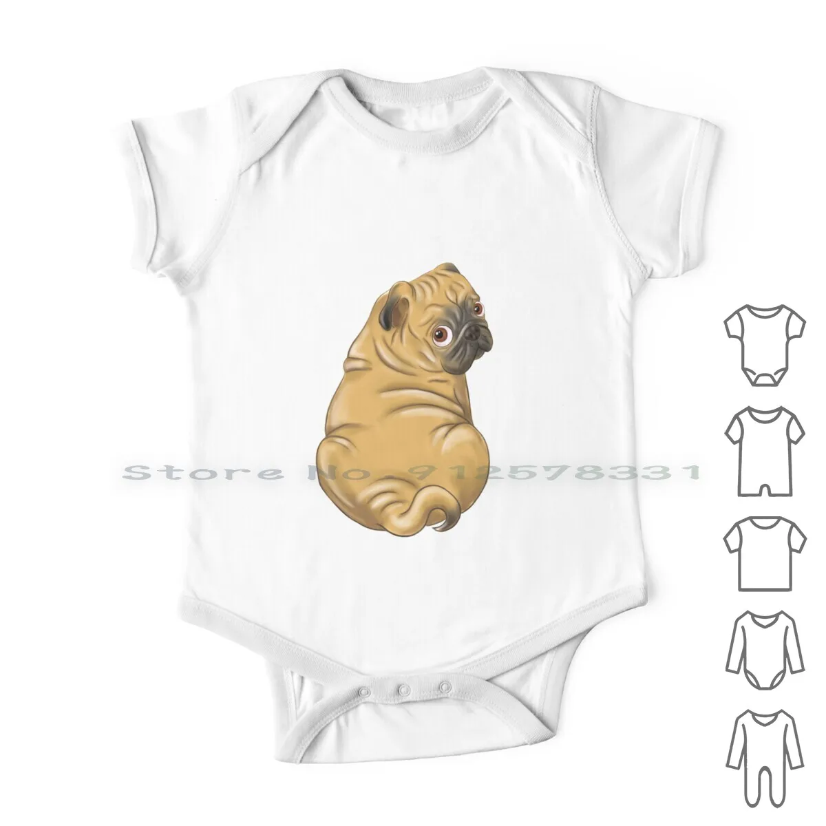 

Squishy Pug Rolls-Cute Pug Dog Illustration Newborn Baby Clothes Rompers Cotton Jumpsuits Pug Life Pug Puppy Cute Pug Funny Pug