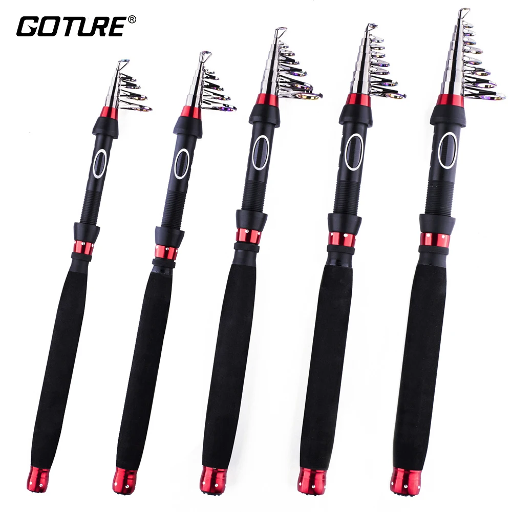 

Goture 2020 New Carbon Fiber Telescopic Fishing Rod 1.8m 2.1m 2.4m 2.7m 3.0m Portable Short Travel Rods For Carp Fishing