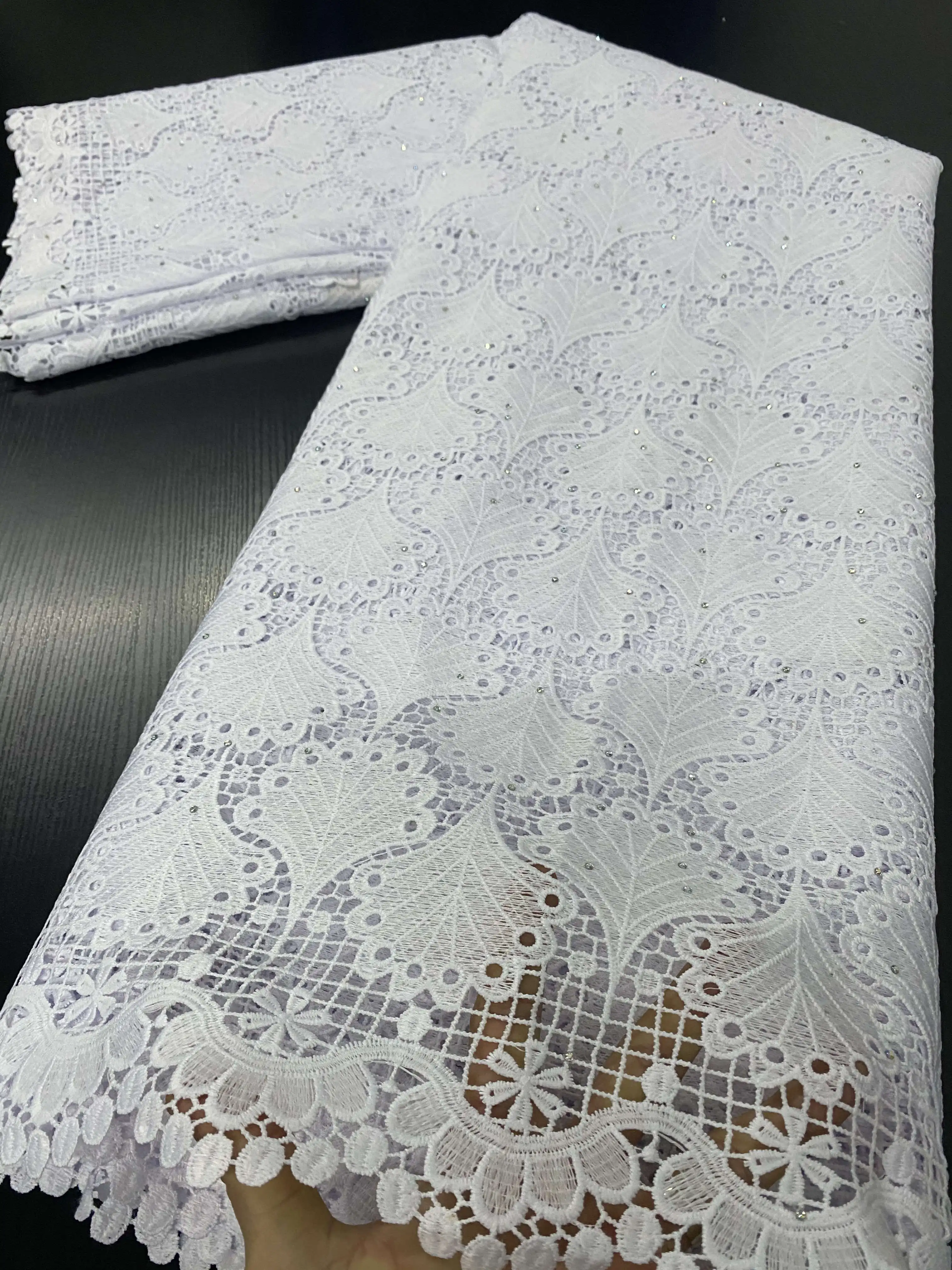 

African Lace Fabric 2020 High Quality Lace Embroiery Nigerian Guipure Cord Lace Fabrics French Lace Material For Dress YA3398B-2