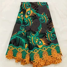 Высококачественная кружевная ткань, Анкара, восковая кружевная ткань, африканская кружевная ткань, воск, шнур кружева для женщин, свадебное платье 070510