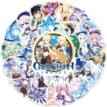 

10/30/50PCS New Anime Game Yuanshen Cute Character Graffiti Suitcase Skateboard Decoration Waterproof Sticker Toy Wholesale