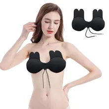 Для женщин с защитой от ударов, лифтинг, дышащий провод, рисунок, кроличьи ушки, многоразовые, бюст, наклейка на грудь, бюстгальтер sujetador silicona