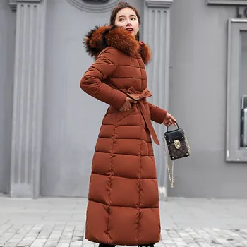 

X-Long 2019 New Arrival Fashion Slim Women Winter Jacket Cotton Padded Warm Thicken Ladies Coat Long Coats Parka Womens Jackets