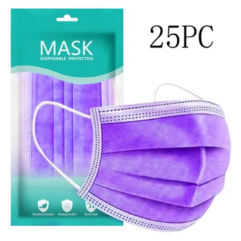 

25 Pcs Disposable Mask For Face Adult Breathable Non-Woven Face Masks For Germ Protection For Adults Mascarillas Flag Bandana
