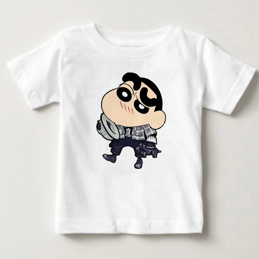 

Crayon Shin-chan Clothing Japan Anime Children Short Sleeve T Shirt Crayon Shin Summer T Shirts White Top Boy Girl Clothes