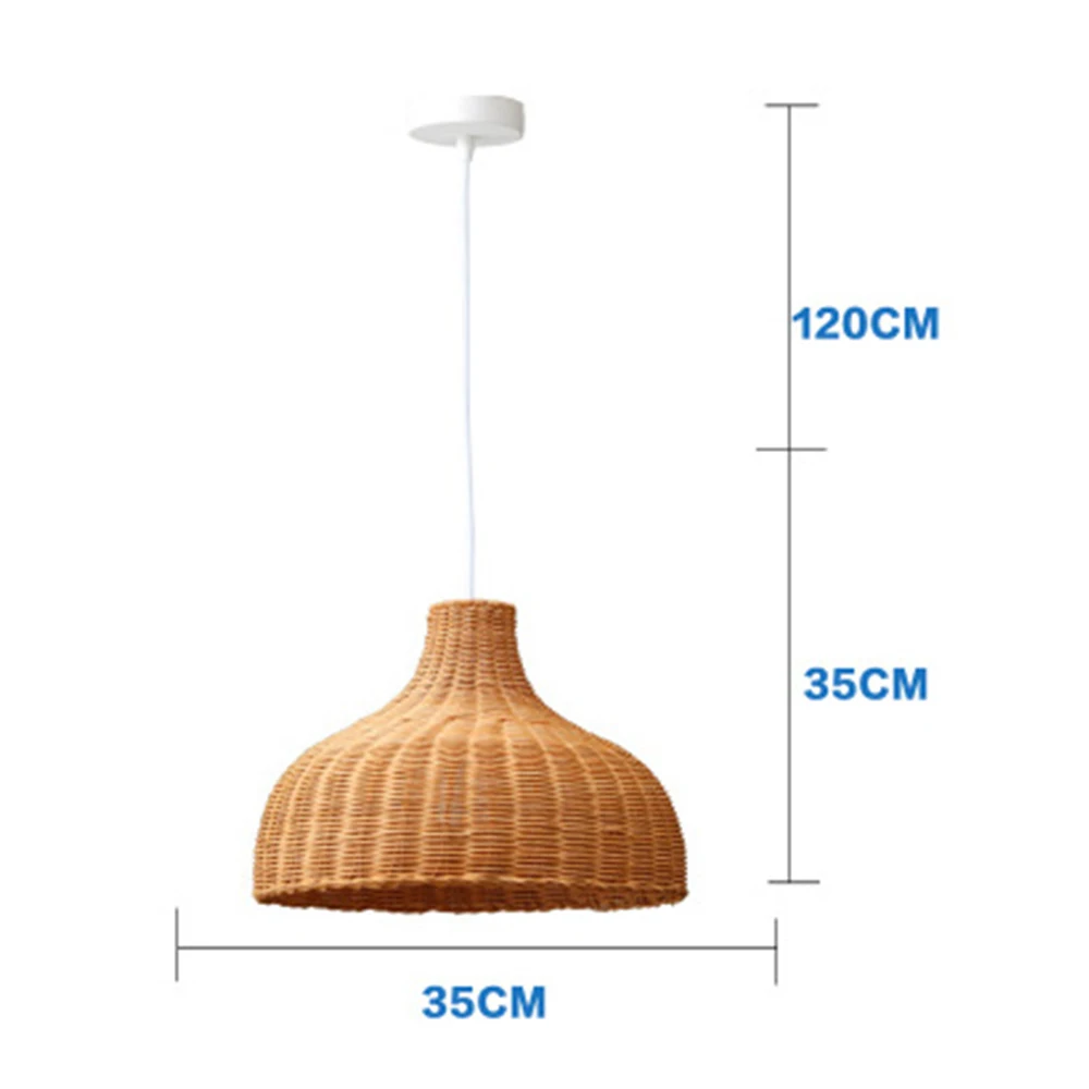 Светильник подвесной Современный подвесной светильник из ротанга ручной работы, Подвесная лампа для чайного домика, китайская крышка лампы E27, осветительная панель, внутреннее освещение, светодиодная лампа