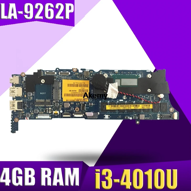 

VAZA0 LA-9262P CN-02CMTV 02CMTV 2CMTV For Dell XPS 12 9Q33 laptop Motherboard with i3-4010U 4GB memory onboard