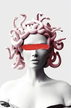 

Lot style Choose Vaporwave Sculpture Of Medusa Art print Silk poster Home Wall Decor