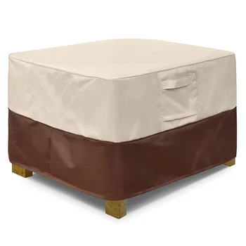 

Square Patio Ottoman Cover, Waterproof Outdoor Ottoman Cover with Padded Handles, Patio Side Table Cover, Heavy Duty Outdoor Fur