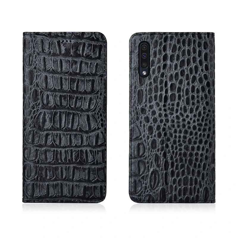 

Crocodile Back Pattern Genuine Real Leather Magnetic Flip Phone Bag For Samsung Galaxy A50/Samsung Galaxy A40 Phone Case Coque
