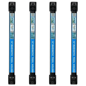 

4 Pieces 35cm(12 inch) netic Tool Holder Rod, Space Saving and Sturdy Storage Rack with Wall Mounting Screws