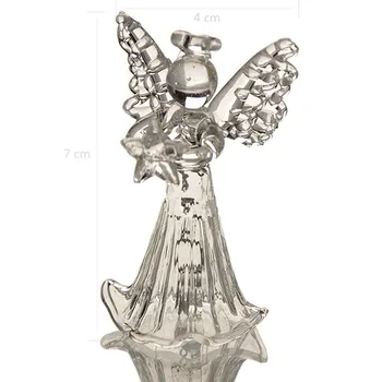 

Free Shipping 2pcs/pack 4*7cm Mini Size Glass Angel Bell Praying Transparent Hanging Windchime Friend Gift