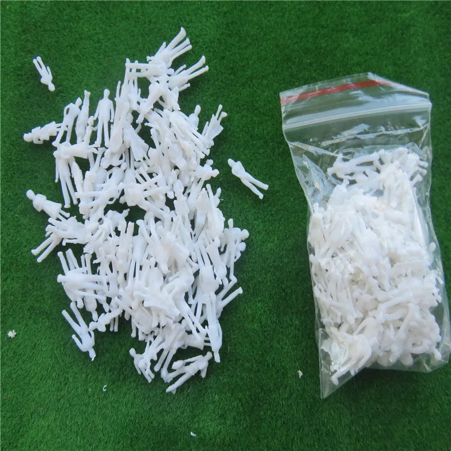 300pcs 1:100/150/200 Mixed Miniature White Architectural Model Human Scale HO Resin Plastic Peoples 3