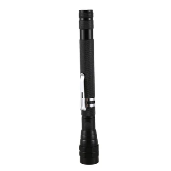 

Portable Flashlight Flexible Head Flashlight Torch with a net Telescopic Flexible 3 LED Lamp Pick Up Tool Lamp Light (Black)