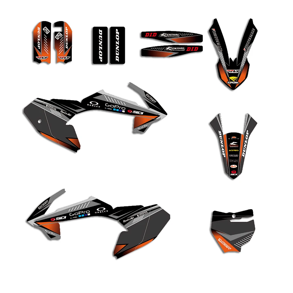 Полная команда индивидуальная наклейка для KTM SX65- декоративный Графический обтекатель наклейки комплект для KTM SX 65
