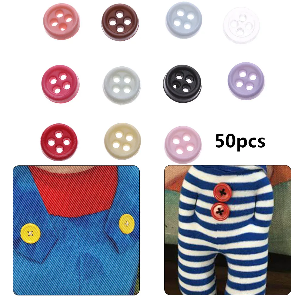 Mini Round Candy Color Buttons for Doll Clothes Sewing