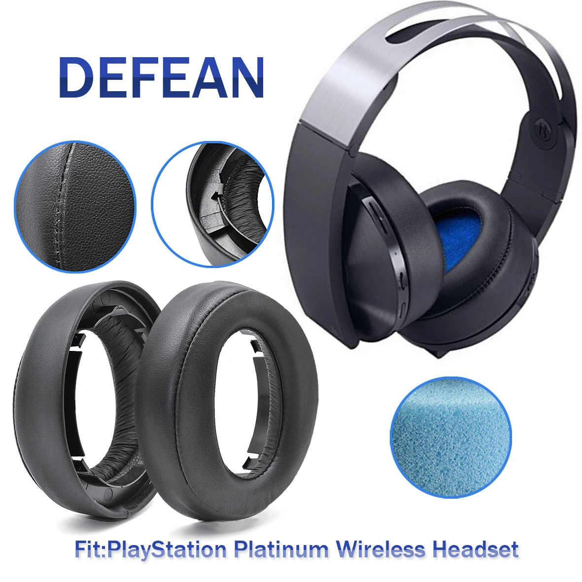 Defean DIY толстые амбушюры Подушка для sony ps4 playstation Platinum беспроводная гарнитура CECHYA-0090 наушники