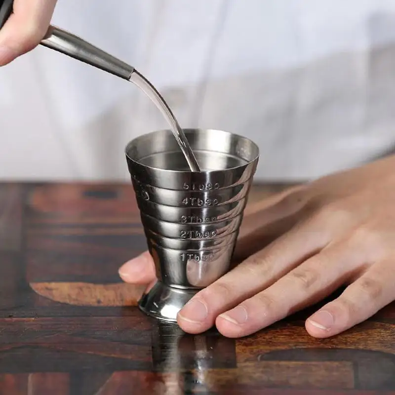 Из нержавеющей стали практичная мера Джиггер бар шейкер для коктейля три весы кофе мерный стаканчик волшебный Джиггер Бар Инструмент