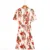 Woman Dress Summer Elegant Vintage Floral Print Dresses For Women V Neck Short Sleeve Knee Length Midi Wrap Dress Clothes