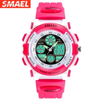 

SMAEL Children Watches for Girls Digital LCD Digital Watches Children 50M Waterproof Wristwatches Student Watches Girls