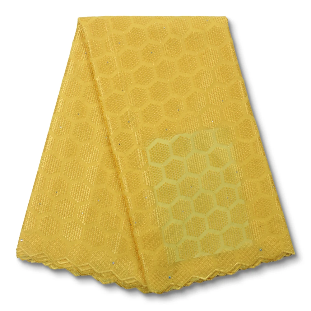 Swiss Voile Lace In Switzerland African Cotton Fabric Yellow High Quality Beautiful Nigerian Fabrics QF3660B | Дом и сад