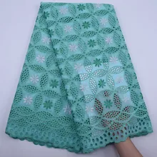 Новейшая африканская кружевная ткань вышитый хлопок нигерийские кружева ткань высокого качества французская вуаль кружевная ткань для женского платья