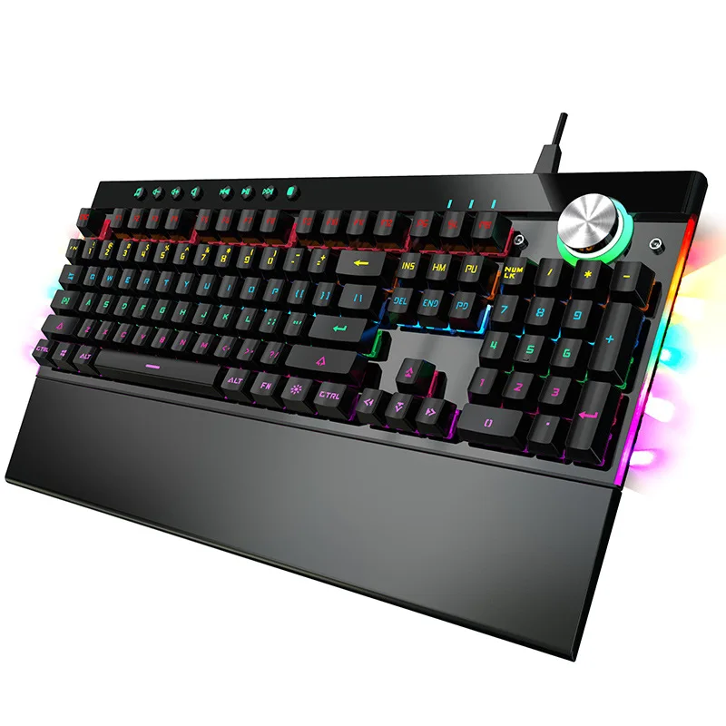 

New Mechanical Keyboard Keyclick 104 Key Full Key No Conflict Double Color Mold Plastics Key Multimedia RGB Lighting OEM Customi