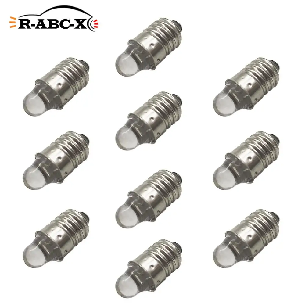 

10 pcs DIP SMD E10 led Instrument bulb DC 3V 12V Flashlight torch replace bulb work light White Warm white waterproof