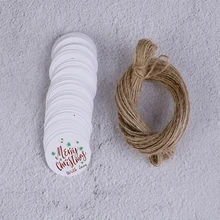100 шт буквы Счастливого Рождества крафт-бумажные бирки для подарков с джутовым шпагатом поделки своими руками