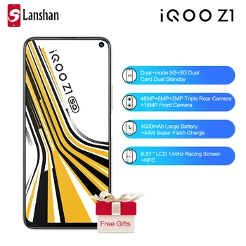 

In Stock vivo IQOO Z1 Dual Mode 5G Mobile Phone 4500mAh Big Battery 44W Flash Charge 6GB 128GB Fingerprint Face ID Celular