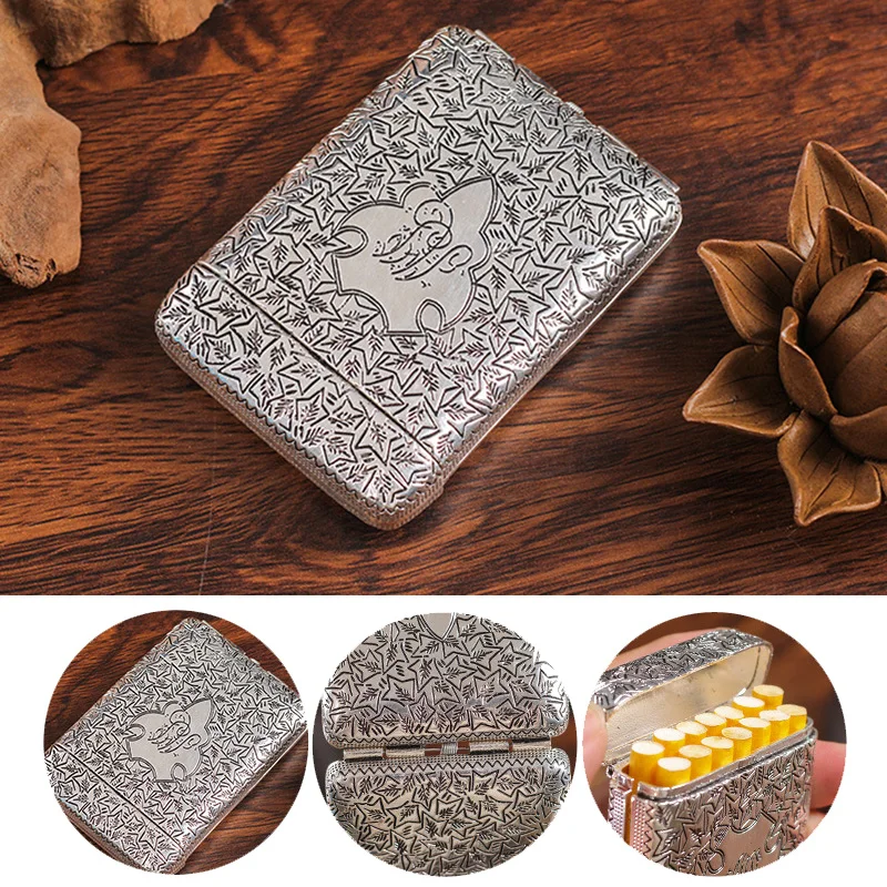 Retro Metal Hand carved Cigarette Case for 14 Man Cigarettes Peaky Blinders Shelby Style Flick Box Holder Portable Smoking Tools|Аксессуары