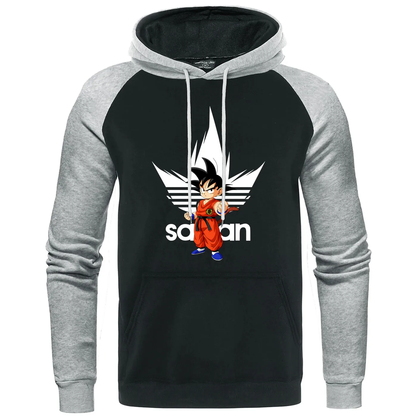 gray black 6-5 Драконий жемчуг Z реглан пуловер Dragon ball Толстовки Драконий жемчуг толстовки с Гоку японского аниме Harajuku Мужская Уличная Осенняя Толстовка - Цвет: gray black 6-5