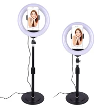 Светодиодный кольцевой светильник для селфи с регулируемой яркостью и держателем телефона для потоковой видеосъемки в реальном времени LB88