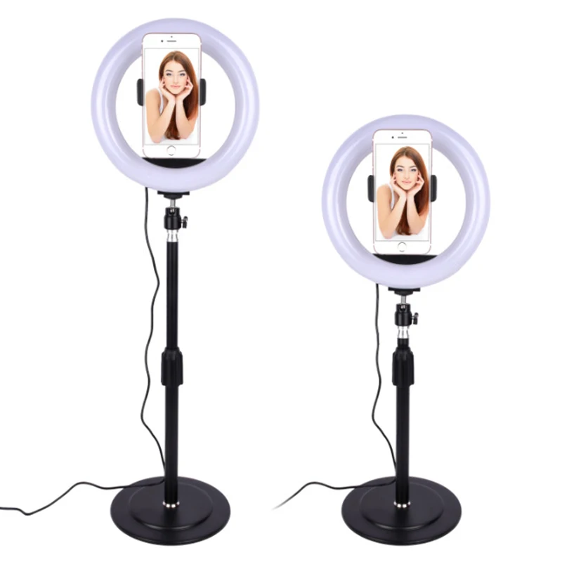 

LED Selfie Ring Light Dimmable with Phone Holder for Live Streaming Video Photography LB88