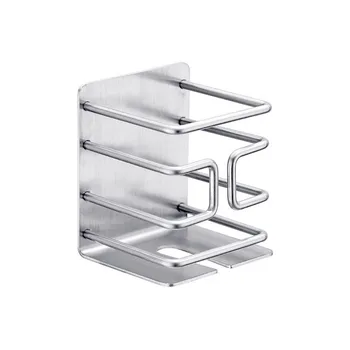 

Stainless Steel No Punching Living Room Self Adhesive Storage Rack Stand Wall Mounted Practical Electric Razor Shaver Holder