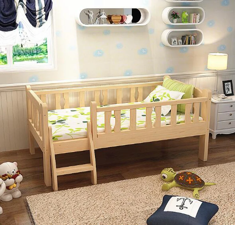 Твердая древесина детские кровати с двухсторонним движением носочки для новорожденных прикроватная одного расширение и комбинированная детская кровать - Цвет: 100cmx60cmx40cm