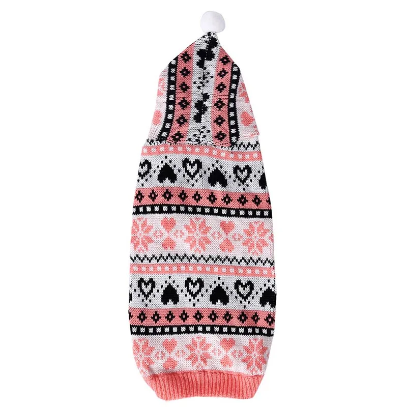 Pink hooded Зимняя одежда для собак различных стилей, теплый Камуфляжный свитер для маленьких собак, верхняя одежда для питомца, вязаная крючком одежда, свитер - Цвет: Pink hooded