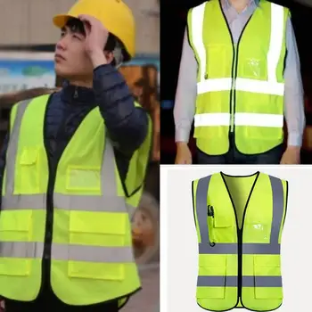 

Equipment Traffic Construction Safety Jacket Safety Vest Outdoors Yellow Elastic Cloth Clothing Sanitation Worker