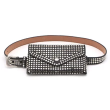 Женская маленькая Повседневная Роскошная поясная сумка в стиле панк, сумка-кошелек, Подарочный Регулируемый ремень, сумка для телефона, модная сумка с заклепками для путешествий