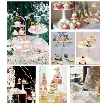 

Round Cake Stand Pedestal White Dessert Holder Wedding Party Decor 10 inch