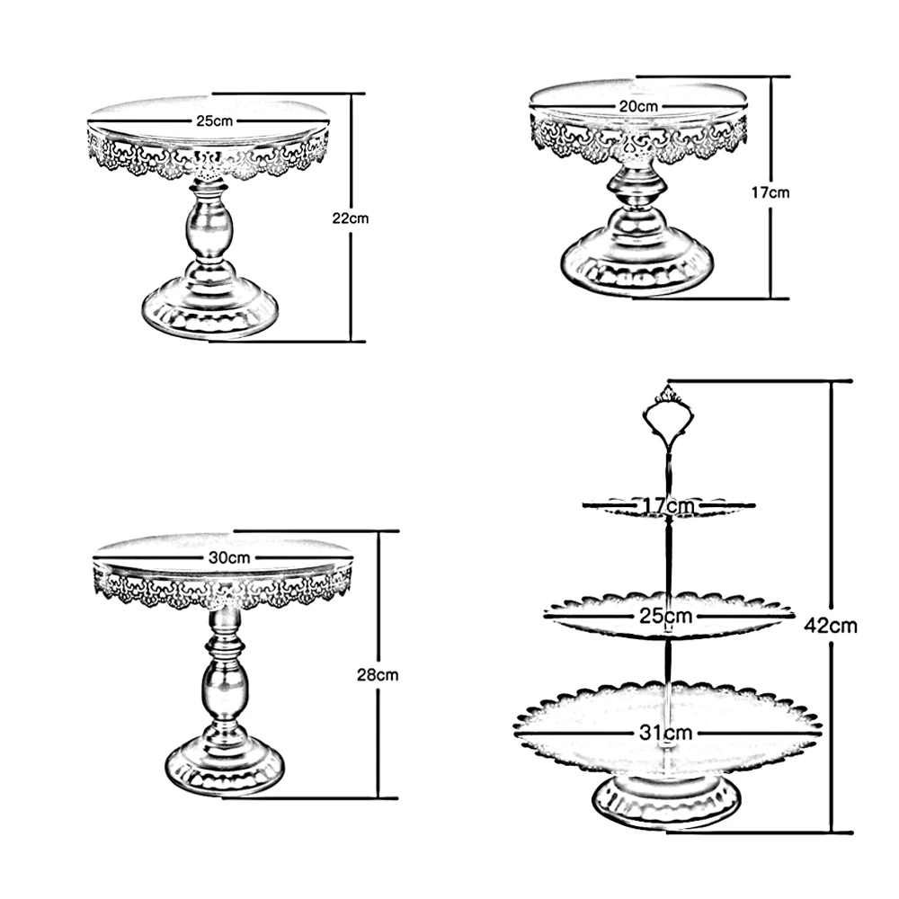 1-17 шт золотой белый зеркальный торт стенд набор круглый металлический кристалл кекс десерт Дисплей лоток стойка свадебное украшение торт инструменты