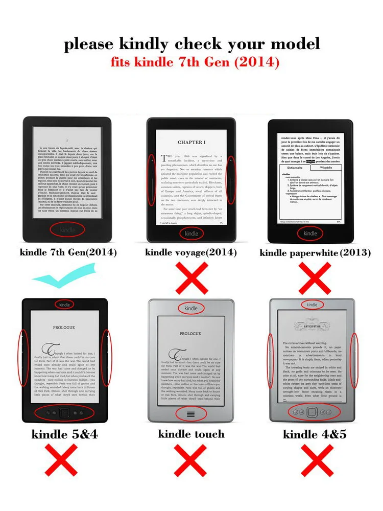 Чехол для amazon kindle 7 7-го поколения 6 ''читалка тонкий умный защитный чехол для kindle 7-го поколения читалка