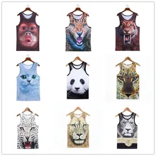 Международная торговля алиэкспресс Лидер продаж обезьяна тигр животное 3D цифровая печать майки больших размеров